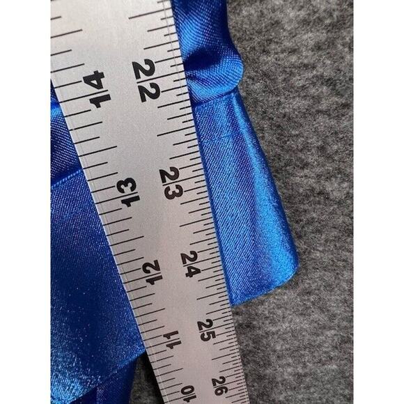 Money Collection Mens 18.5 36 37 Blue Button Up Long Sleeve Polyester - Picture 4 of 6